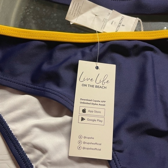 Color-Blocking Sexy Bikini With Spaghetti Straps - Bra-XS - Bottoms -Small NWT - Picture 8 of 12